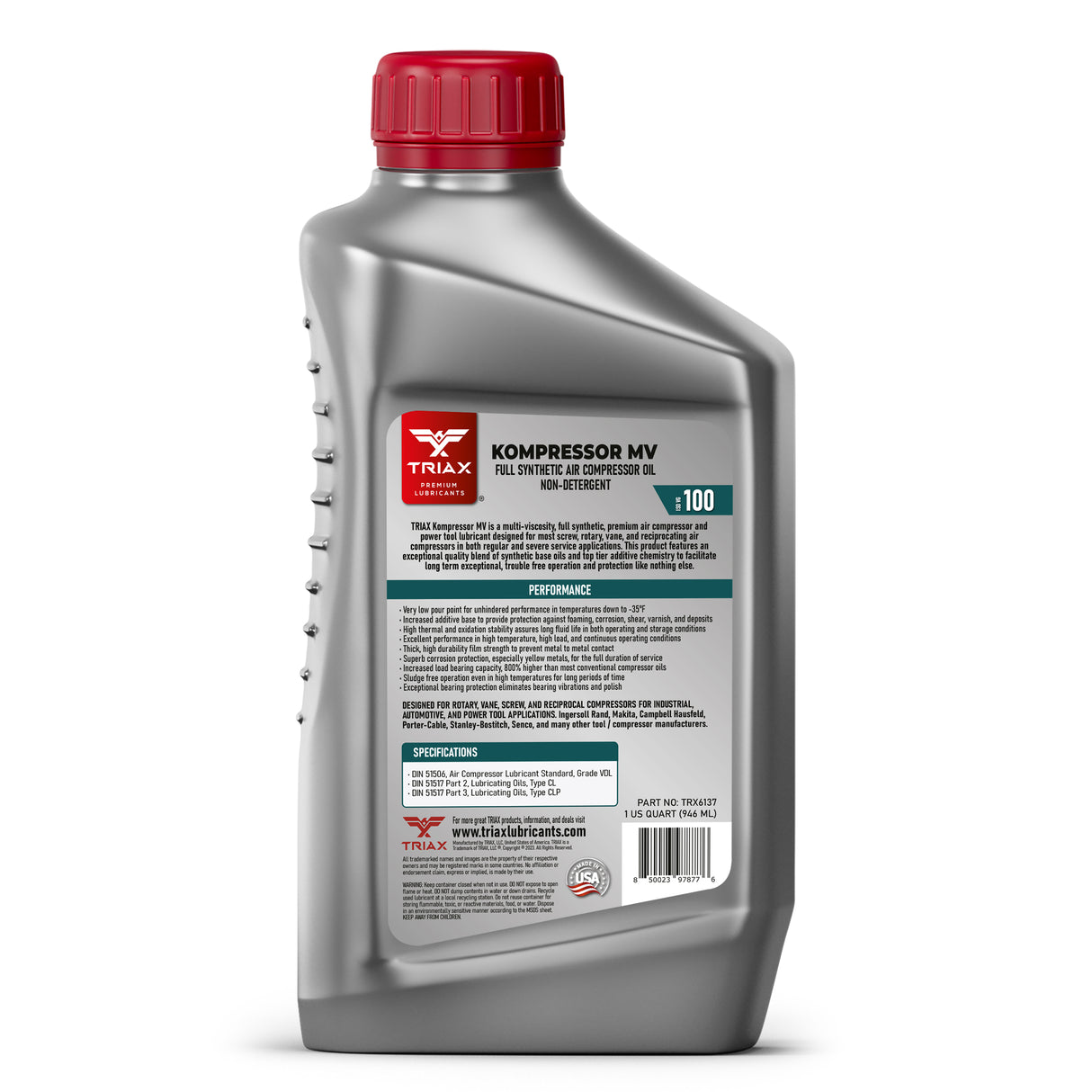 TRIAX Kompressor MV ISO 100 Full Sintetic Ulei compresor aer