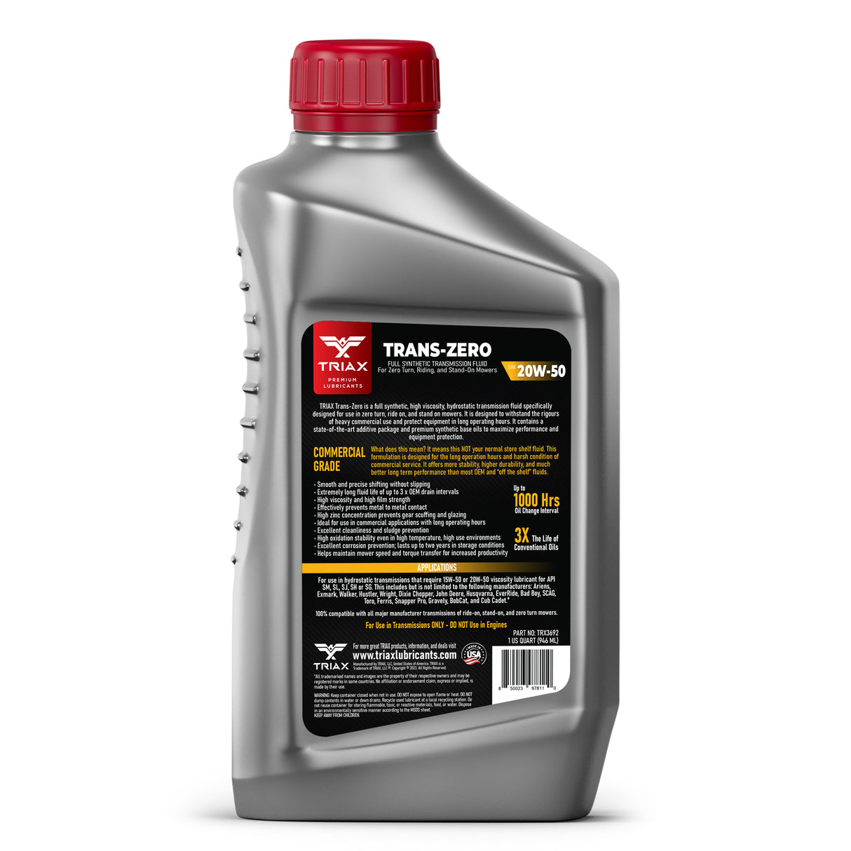 TRIAX TRANS ZERO 20W-50 - Ulei transmisii hidrostatice pentru masini tuns iarba