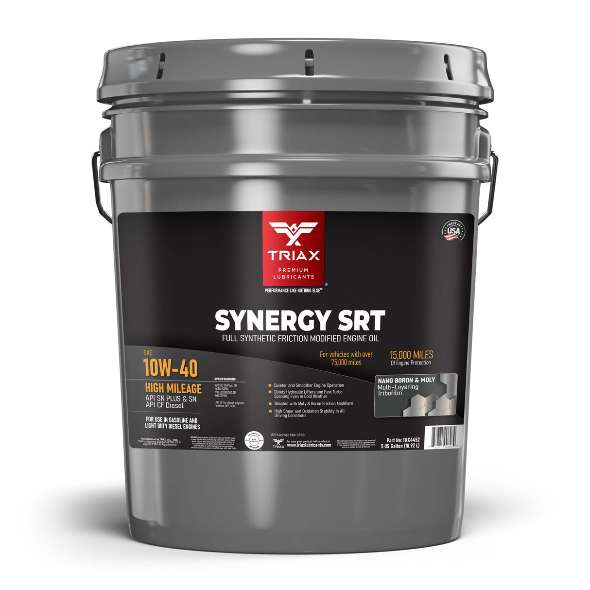 TRIAX Synergy SRT 10W-40 Full Synthetic High Mileage