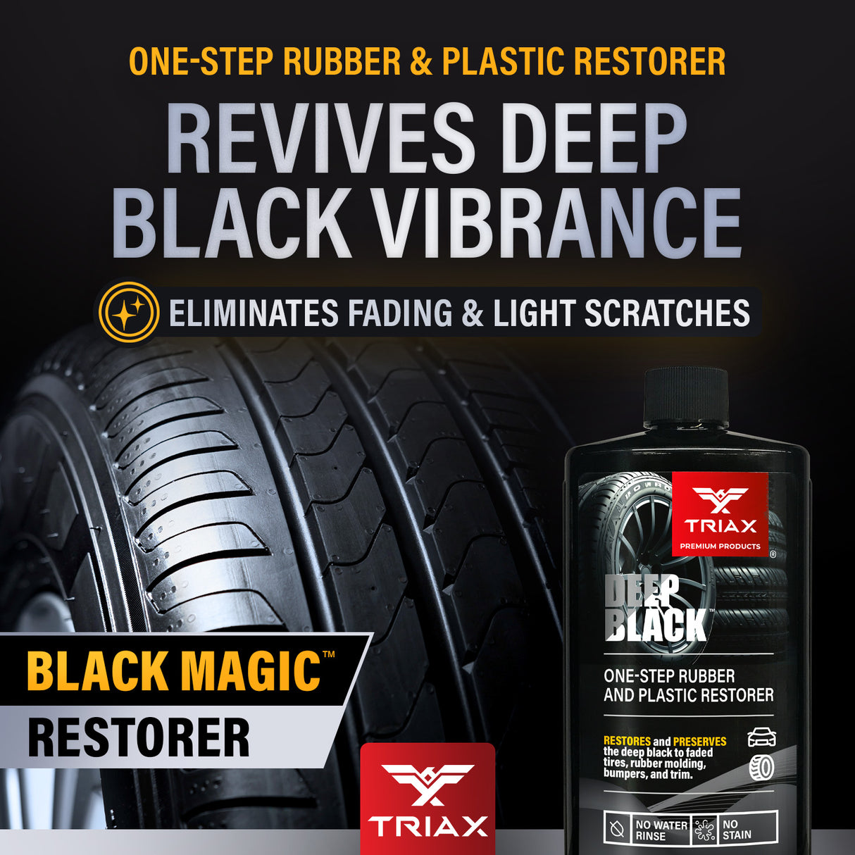 TRIAX Deep Black - Solutie Restaurare Cauciuc si Plastic