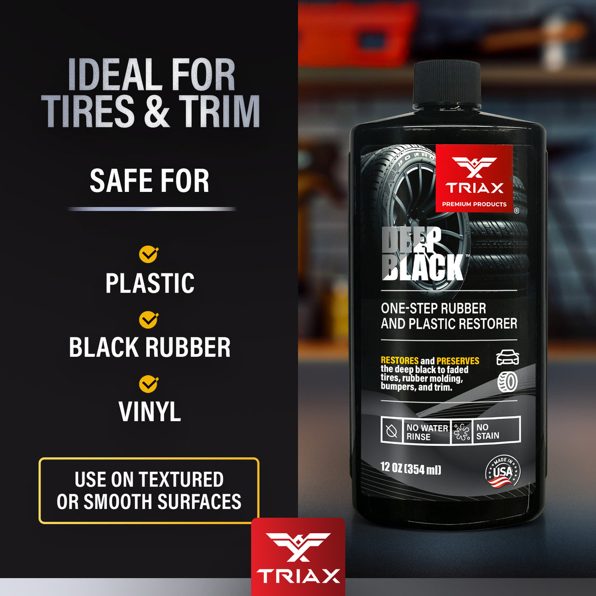 TRIAX Deep Black - Solutie Restaurare Cauciuc si Plastic