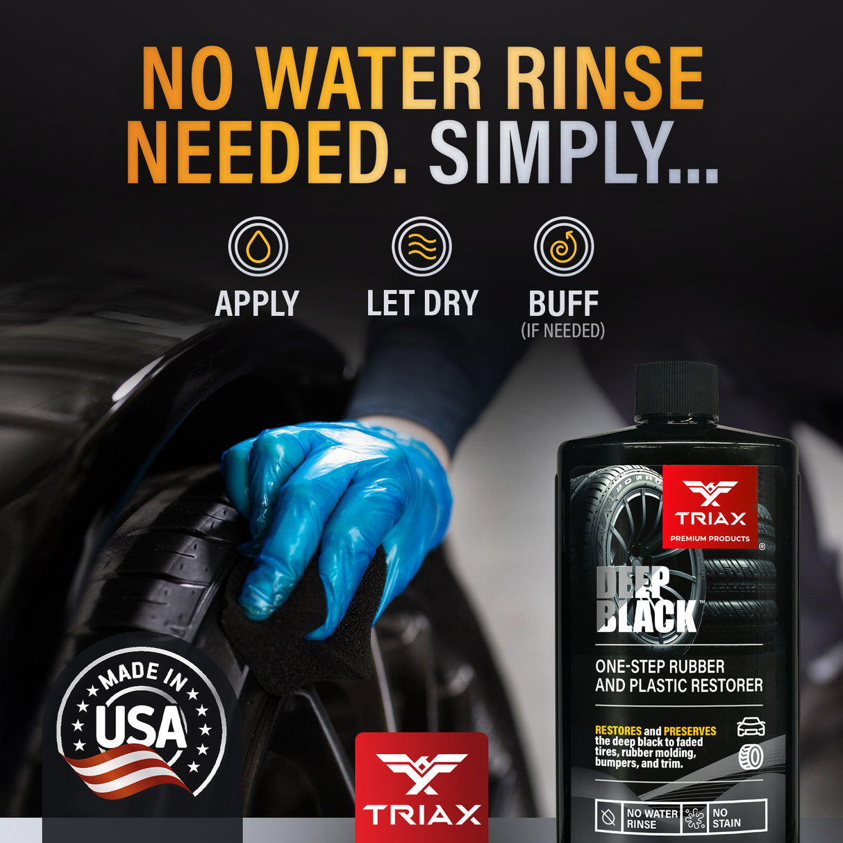 TRIAX Deep Black - Solutie Restaurare Cauciuc si Plastic