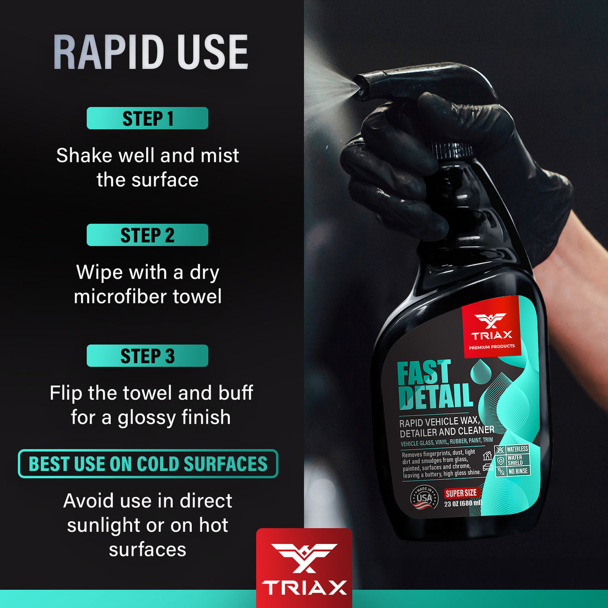 TRIAX Fast Detail - Solutie de Curatare si Intretinere Rapida pentru Vehicule.