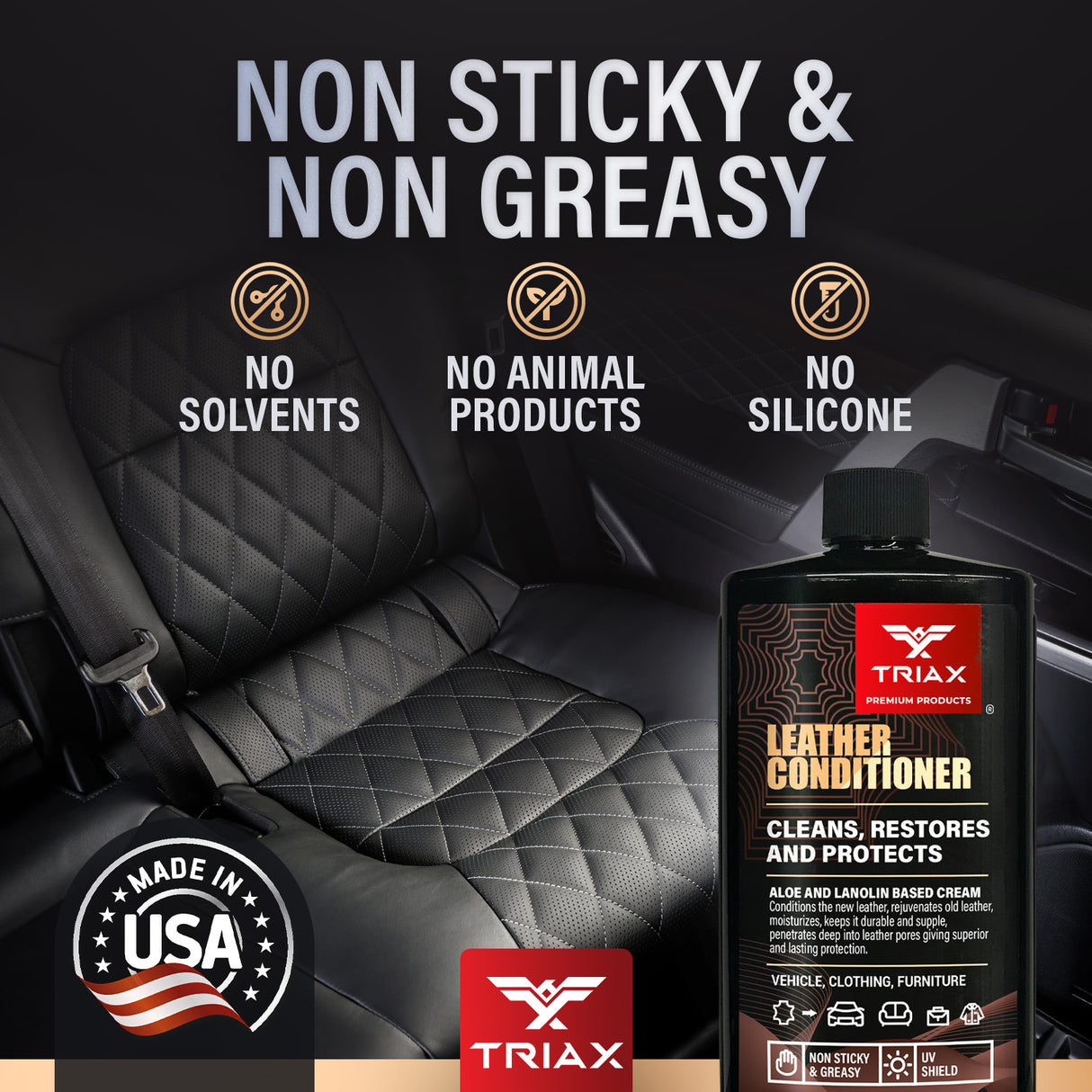 TRIAX Leather Conditioner - Solutie de Curatare, Restaure si Protectie pentru Piele