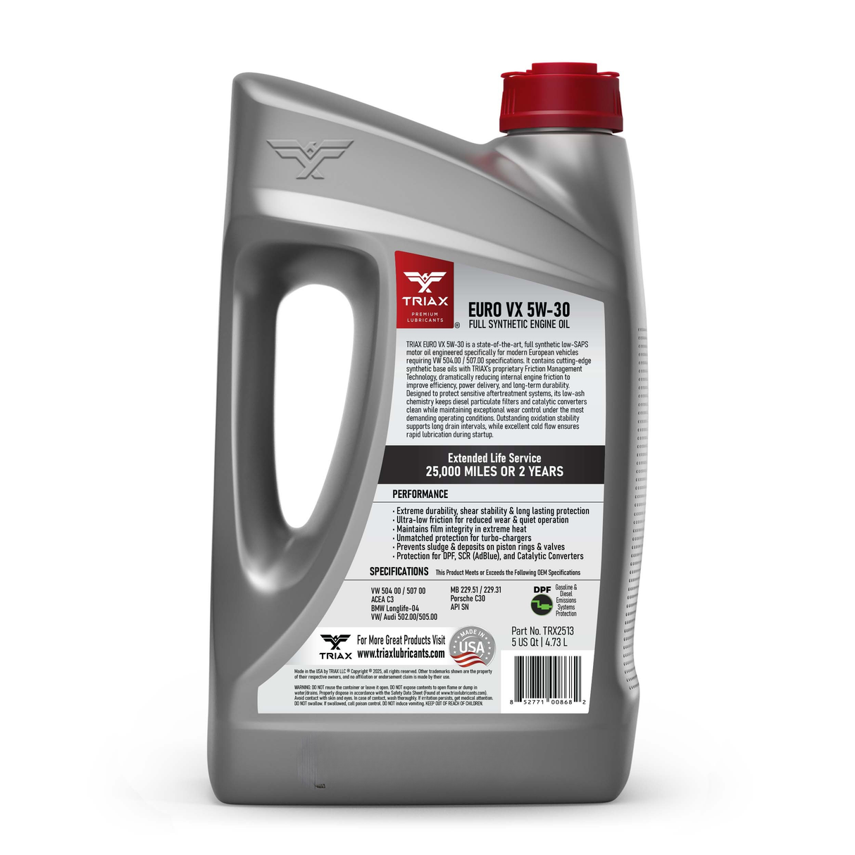 TRIAX Euro VX 5W-30 Full Synthetic DPF | 507.00 | 504.00 Longlife III