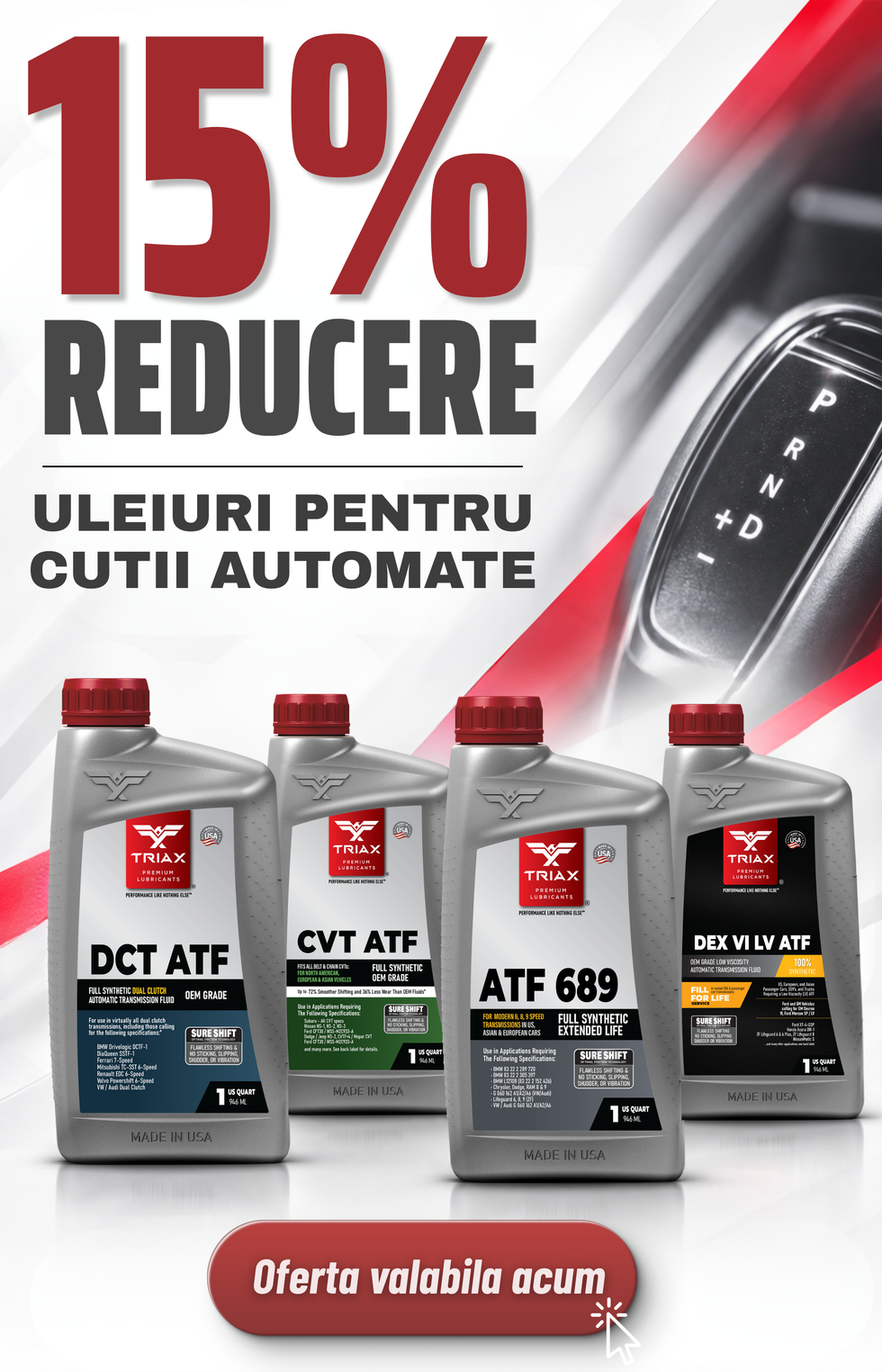 Reduceri la uleiuri pentru cutia automata