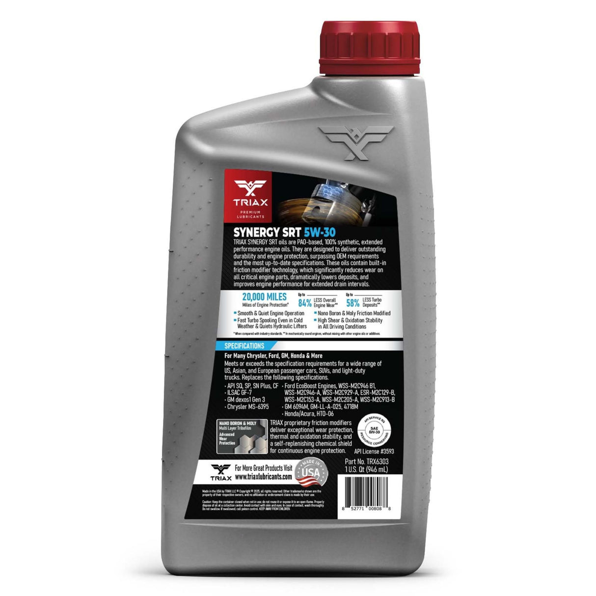 TRIAX Synergy SRT 5W-30 Full Synthetic DEXOS