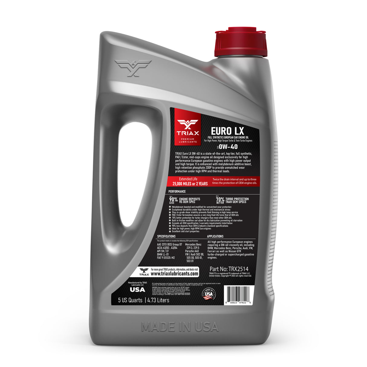 TRIAX Euro LX 0W-40 Full Synthetic/ Benzina | BMW LL-01 | MB 229.5