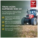 TRIAX Agra Supreme ESP 15W-40 Full Synthetic CK-4