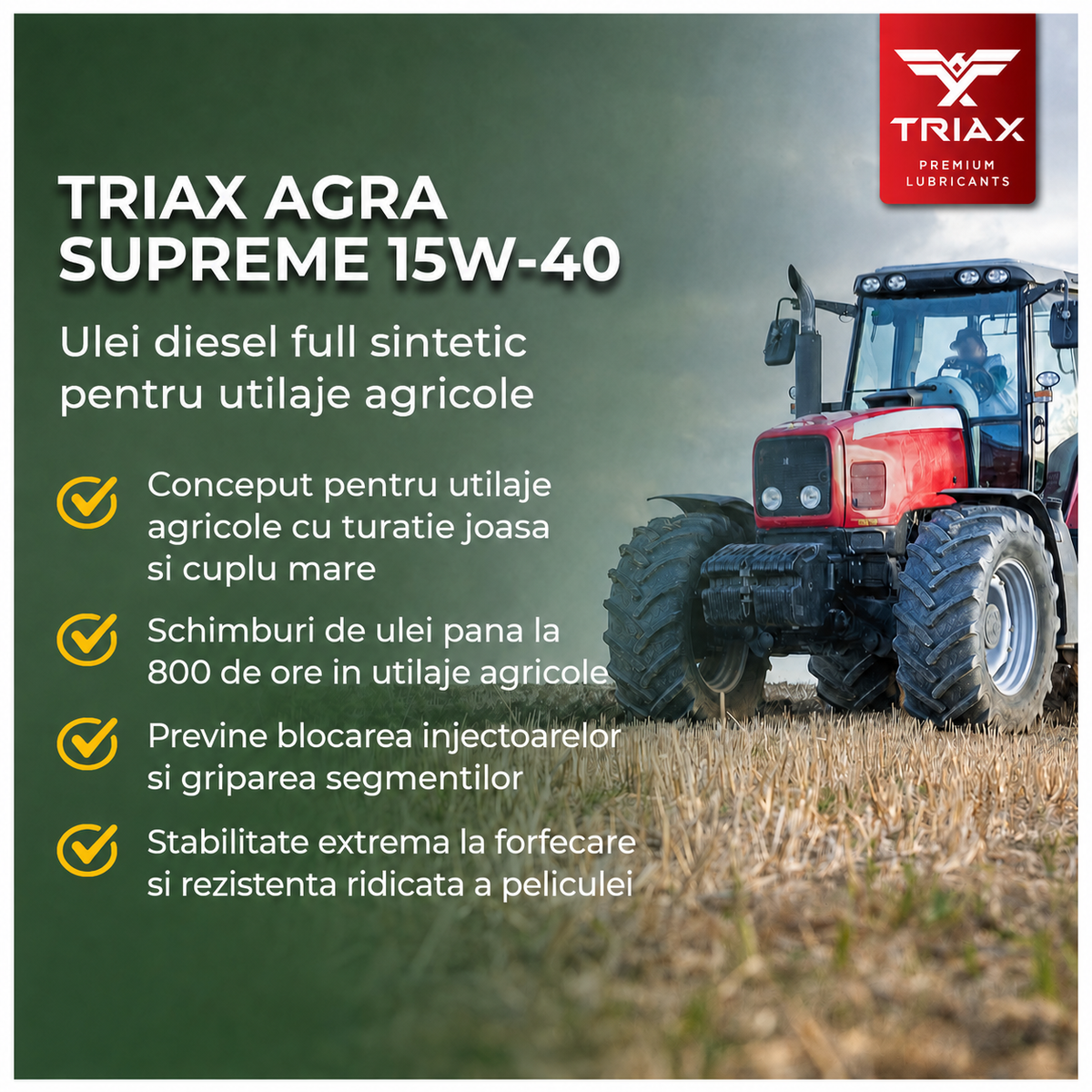 TRIAX Agra Supreme ESP 15W-40 Full Synthetic CK-4