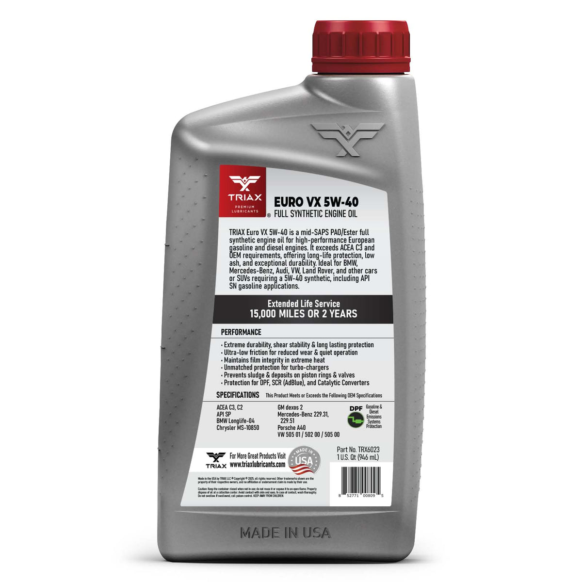 Ulei motor TRIAX Euro VX 5W-40 full sintetic