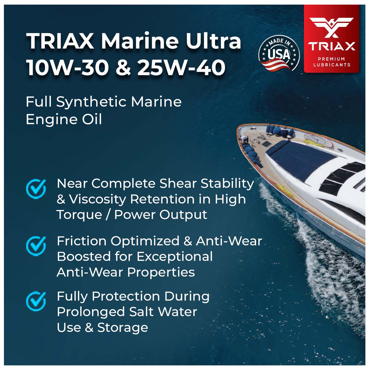 TRIAX MARINE ULTRA 10W-30 - Ulei Full Sintetic barci si ambarcatiuni marine in 4 Timpi