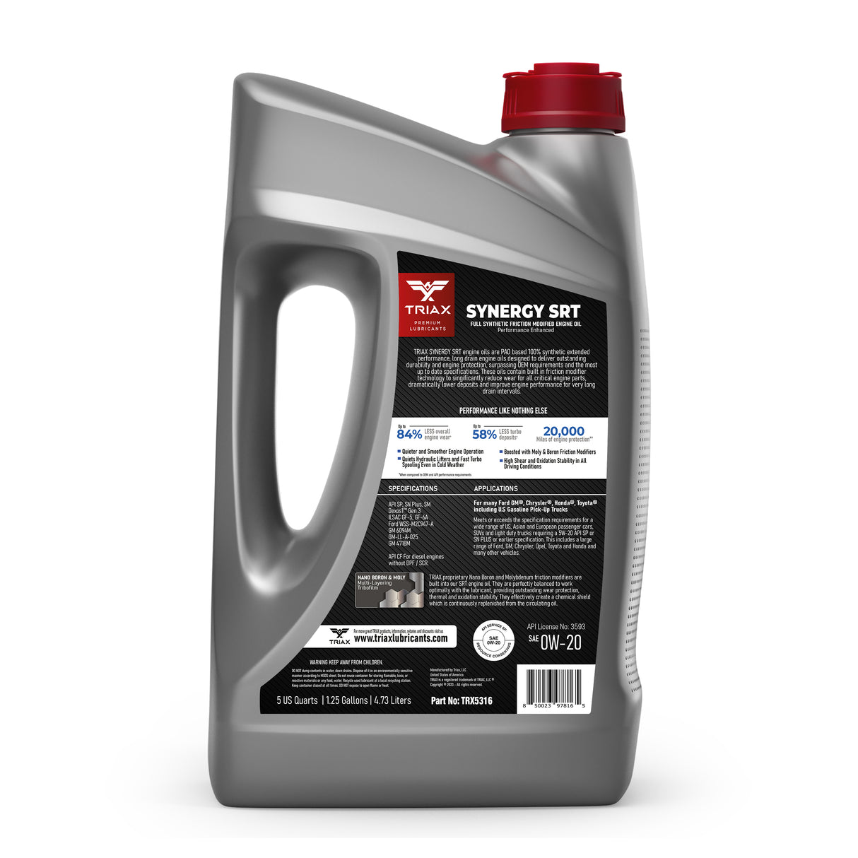 TRIAX SYNERGY SRT 0W-20 Full Synthetic