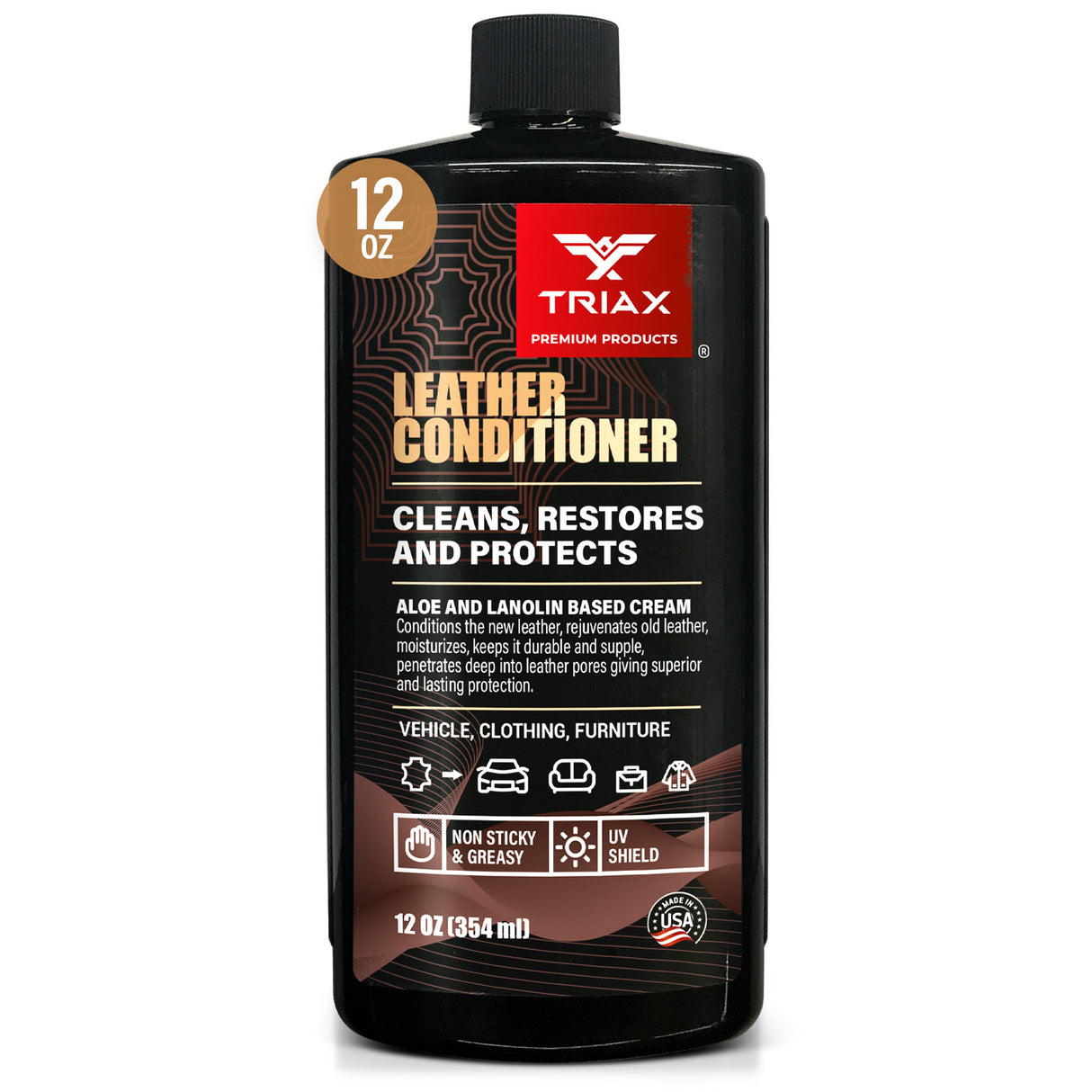 TRIAX Leather Conditioner - Solutie de Curatare, Restaure si Protectie pentru Piele