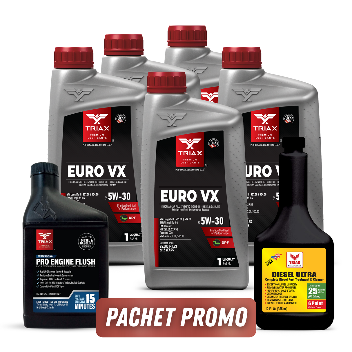Pachet TRIAX Premium – Ulei Motor + Flush + Aditiv Diesel