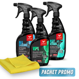 TRIAX Pachet Curatare Auto – 3 Solutii+ Laveta Cadou