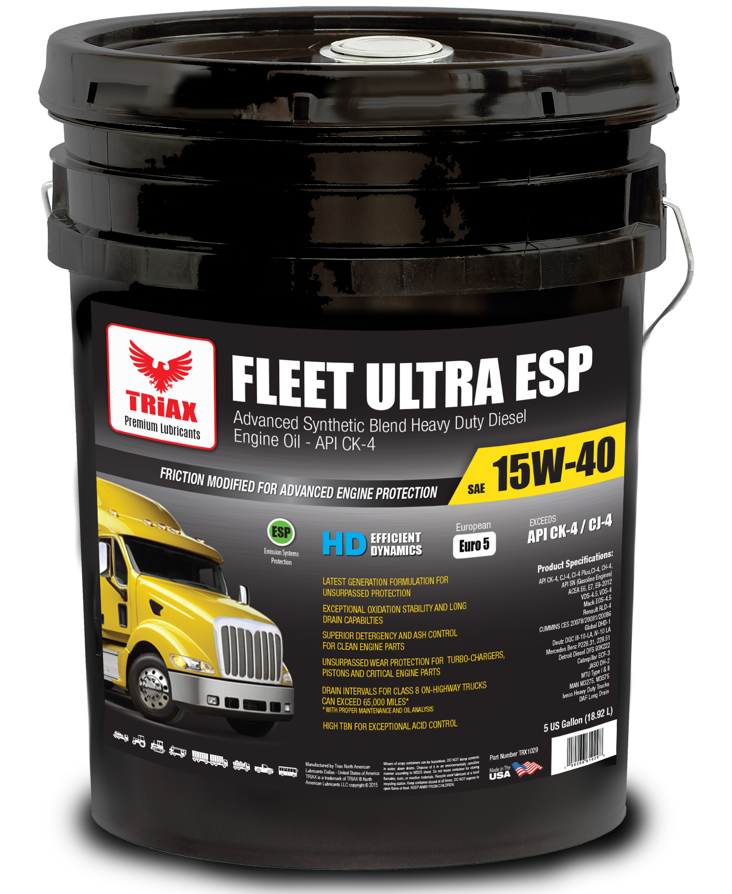 TRIAX Fleet Ultra ESP 15W-40 Synthetic Blend - CK-4 / VDS-4 Euro V