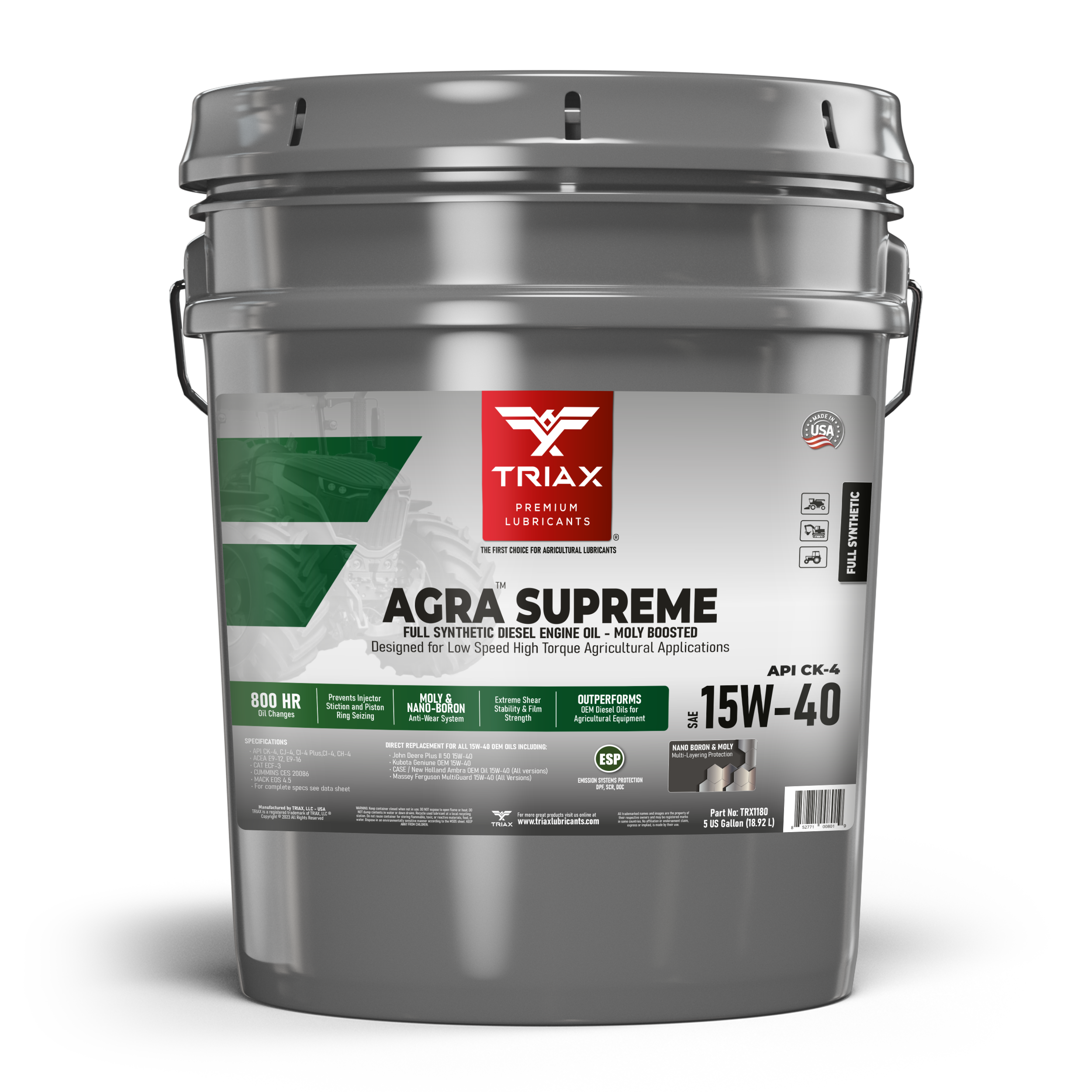 TRIAX Agra Supreme ESP 15W-40 Full Synthetic CK-4